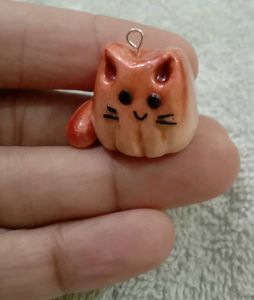 Handmade Cute Cat Clay Charm 🐱🧡