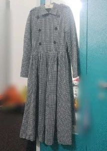 Houndstooth Print Overcoat