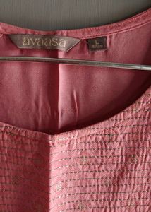 Pink Textured Kurta