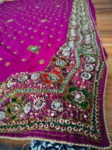 y2k purple heavy handwork saree..