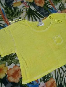 Yellow Cropped T-Shirt