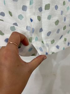 White Colourful Polka Dot Skirt