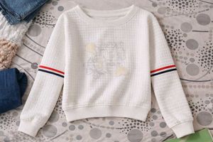 Cream Quilted Crewneck Sweatshirt