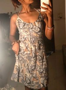 Printed Strappy Mini Dress