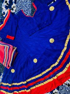 Lehenga, Blouse And Odhani Set💙🩷