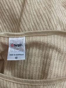 Cream Ribbed Knit Top