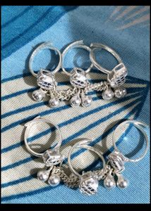 New pure Silver Toe Rings with Bells