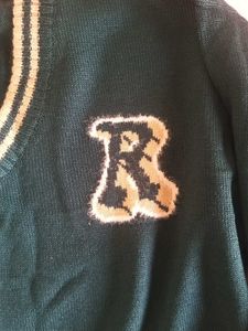 Retro Teal V-Neck Sweater