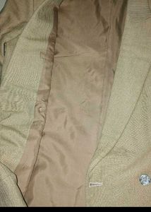 Men's Beige Double-Breasted Blazer