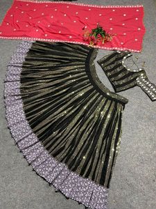 Black Colour Attractive Lehenga