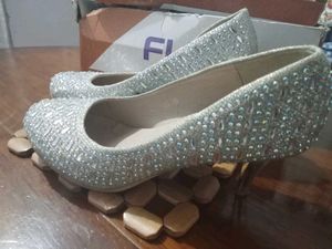 Sparkly Silver Heels