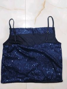 Sparkly Navy Blue Sequin Cami Top