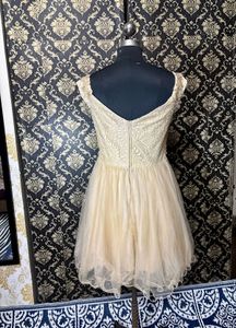 Sparkling Gold Lace Party Dress