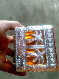 Decorative Silver and Orange Jewel Box