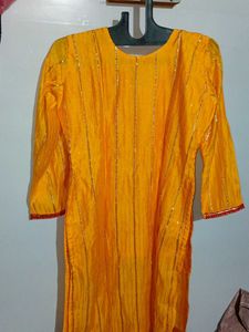 yellow and pink heavy sharara suit with