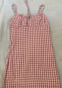 Pink Plaid Spaghetti Strap Dress