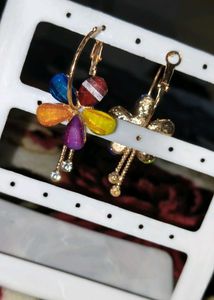 Colorful Flower Dangle Earrings