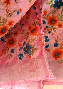 😍🩷Beautiful Pink Saree with stitched blouse