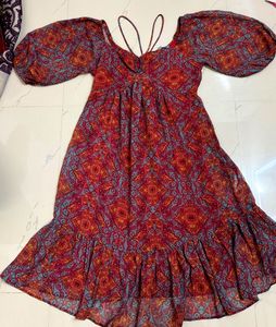 Boho Chic Red Print Dress