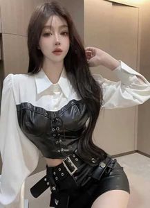 Chic Faux Leather Corset Top