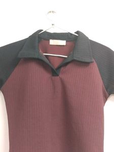 Stylish Maroon &amp; Black Top