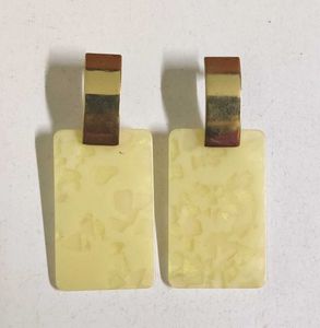 Unique Cream Rectangle Dangle Earrings