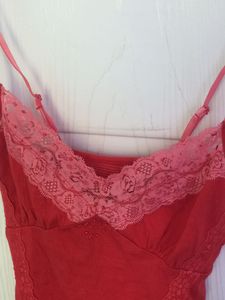 Y2k Red Lace Strappy Top