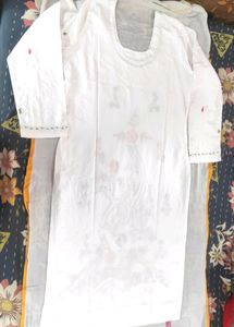 Embroidered White Kurti
