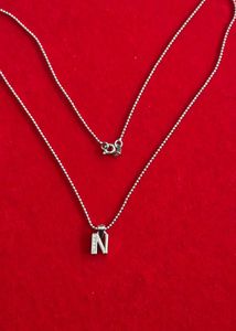 925 Silver Letter 'p' Pendant With Chain