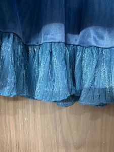 New designer Crushed Blue Puff Sleeve Top