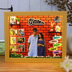 3d Miniature Rakshabandhan Photo Frame with Lights