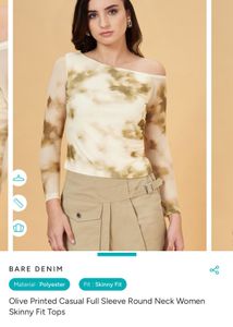 olive pantaloons Printed Casual Full Sleeve Top