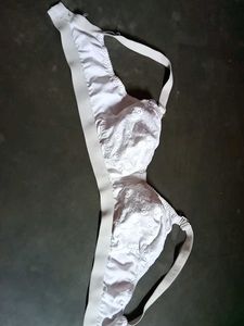White Embroidered Bra