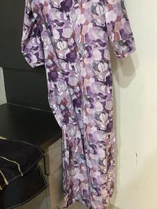 Floral Print Kurta with Lace Detail
