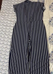 Striped Navy Jumpsuit