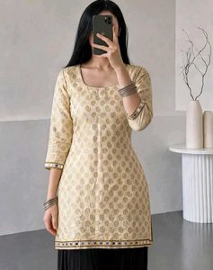 Elegant Cream Brocade Kurta