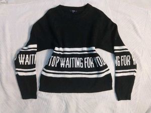 Black Graphic Print Sweater