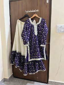 Embroidered Kurta Set with Skirt