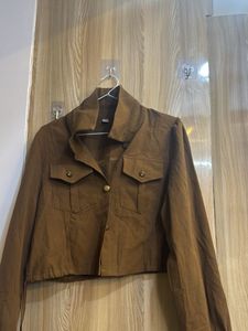Brown Cropped Jacket