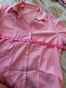 Pink Gingham Button-Up Shirt