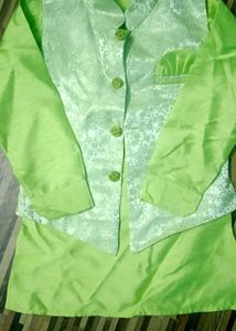 Festive Green Boys' Kurta Set