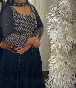Elegant Navy Blue ethnic gown
