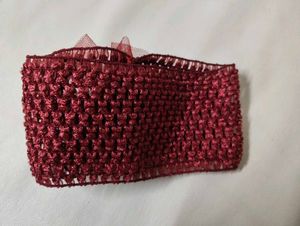 Maroon Baby Headband with Flower
