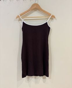 BERSHKA Brown Mini Slip Dress