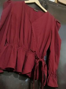 Maroon Color Crop Top For Girl Or Woman 34 Bust