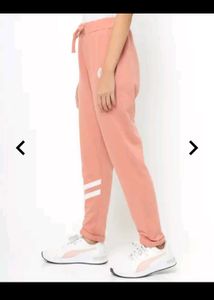 Women's Peach Joggers with White Accents