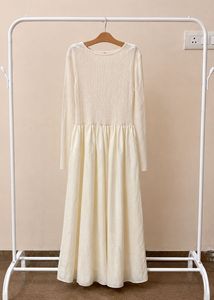 Cream Textured Maxi Dress