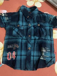 Kids Plaid Shirt and Cargo Shorts Set