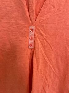 Orange Embroidered Tunic Top