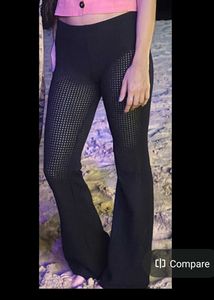 Crochet-look trousers